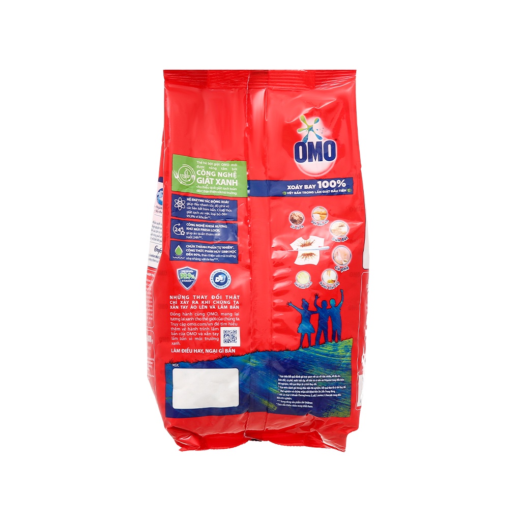 Bột giặt OMO hệ bọt thông minh 800g