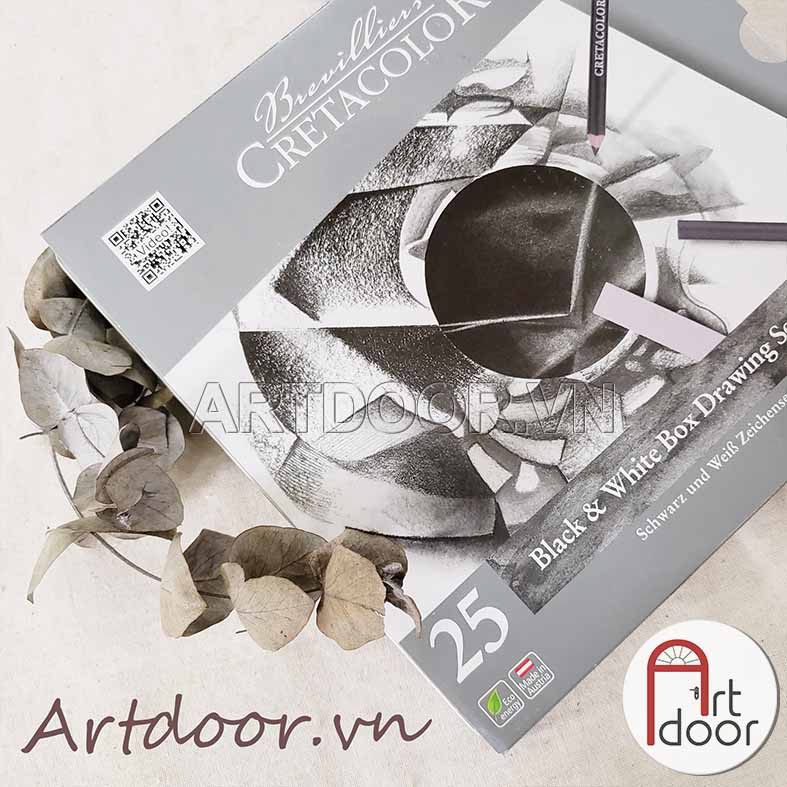 [ARTDOOR] Bộ bút chì chuyên nghiệp CRETACOLOR Black &amp; White 25 món (40026)