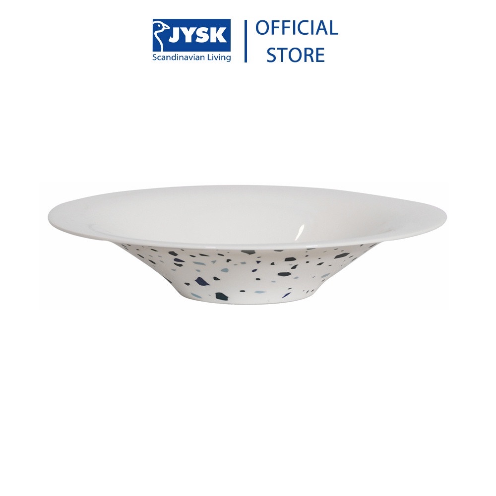 Đĩa lòng sâu | JYSK Terrazzo | sứ trắng hoạ tiết | DK 24.5cm