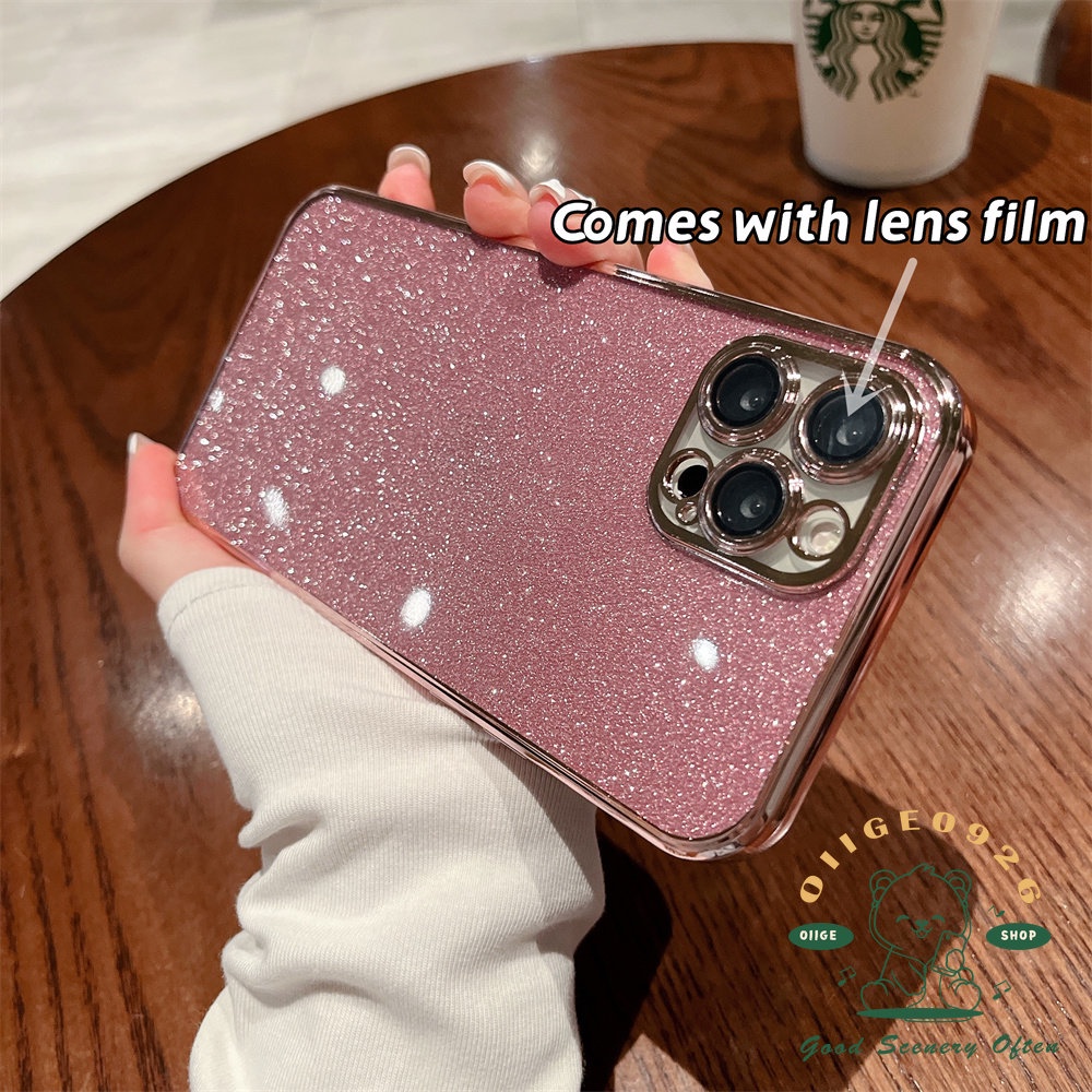 Ốp Điện Thoại TPU Mềm Trong Suốt Lấp Lánh Mạ Điện Cho Iphone 14 / 13 / 12 11 Pro Max