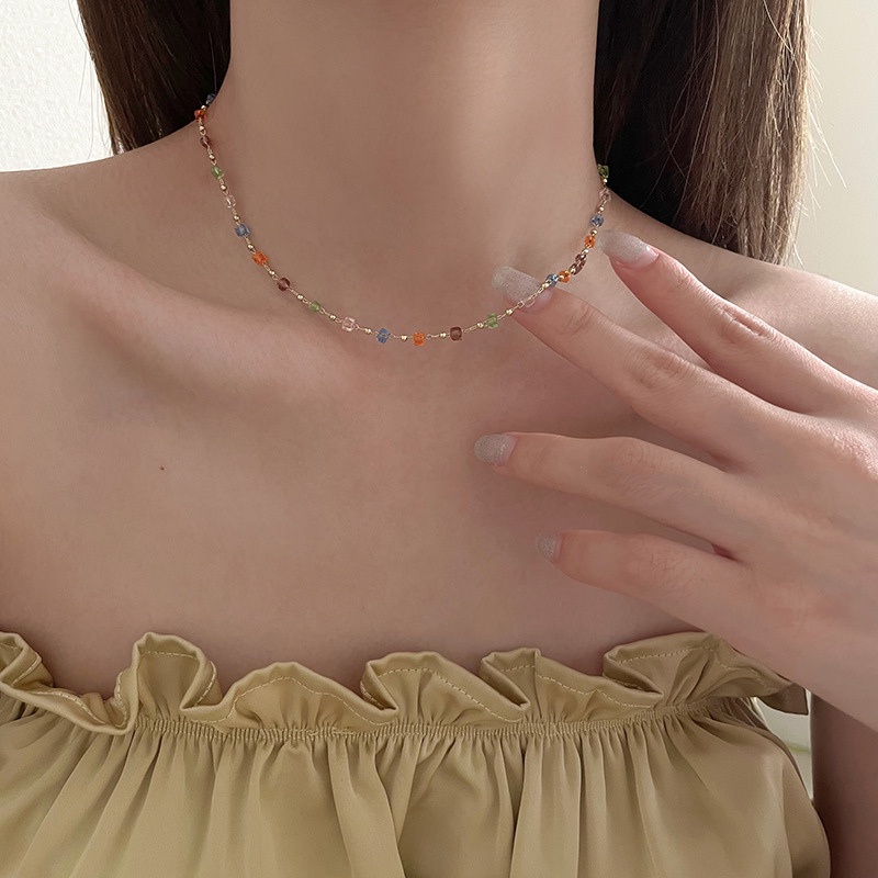 Vòng cổ Hạt Nhiều Màu Phong Cách Bohemian Cho Nữ