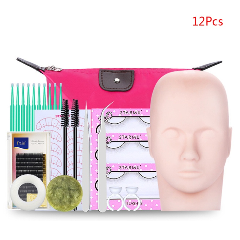 Set Lông Mi Giả Kèm Đầu Ma Nơ Canh Phẳng Dùng Luyện Tập Trang Điểm Mắt YOUYO