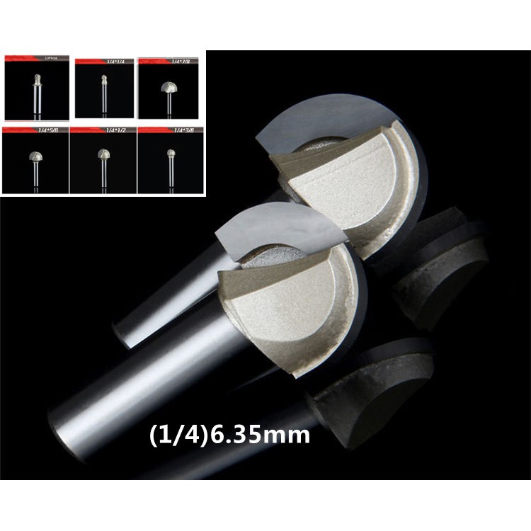 Mũi phay gỗ chạm tròn-cán 6.35mm (1/4 )