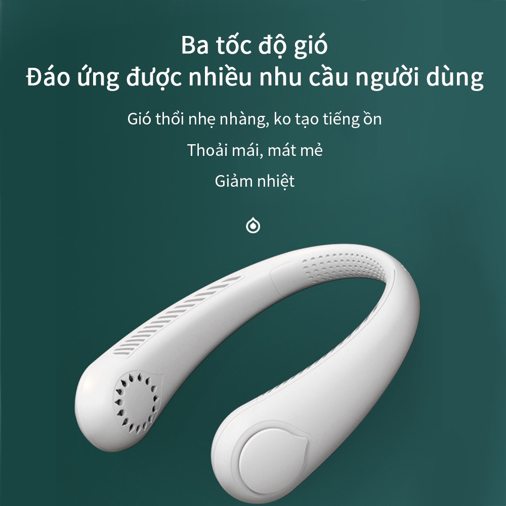 NIDOUILLET Quạt đeo cổ mini không cánh quạt điện thông minh tiện lợi Dung Lượng Pin Lớn 5000mAhm