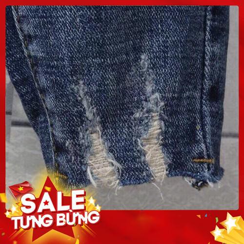 Quần Jean Nam Xanh Rách Cao Cấp CHất Jean Xịn Co Dãn Thời Trang Nam, Quần Bò Nam -Hàng nhập khẩu