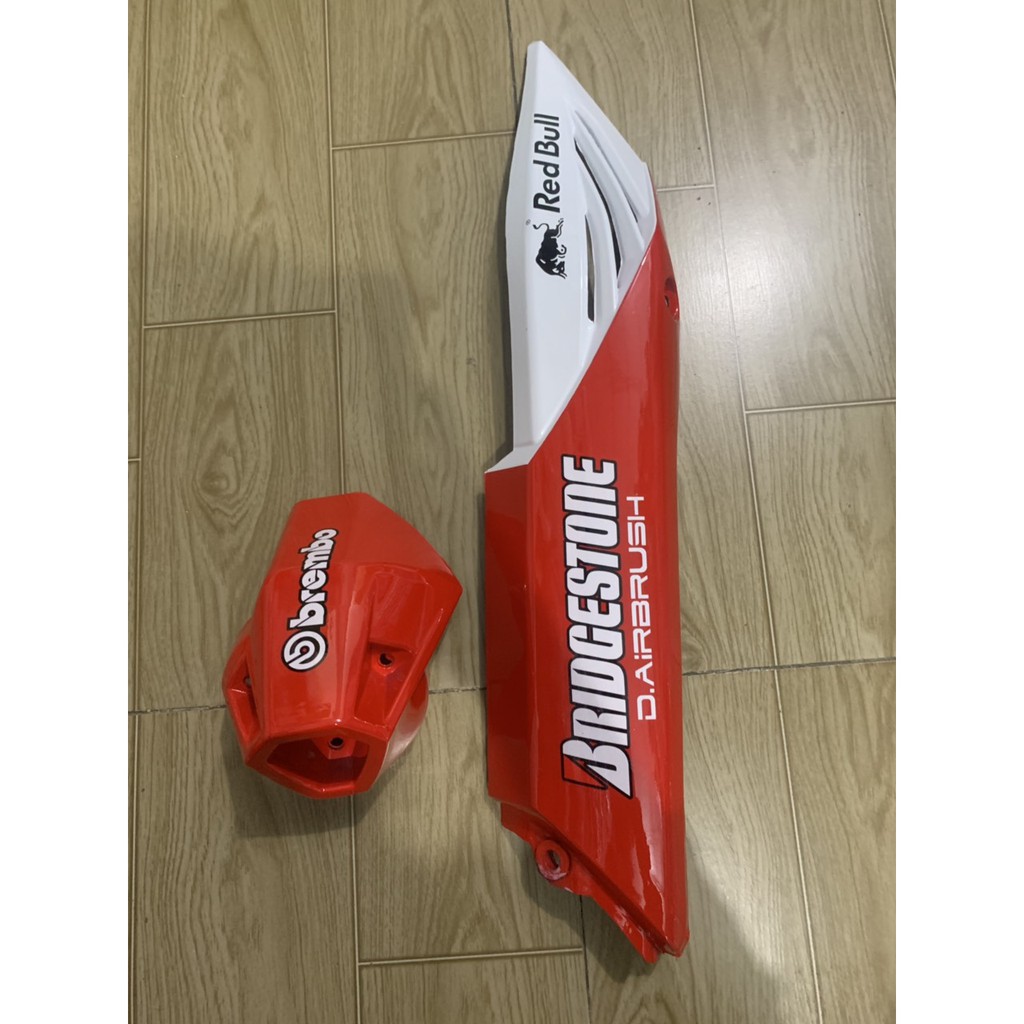 ốp pô và chụp đích pô winner màu đỏ trắng