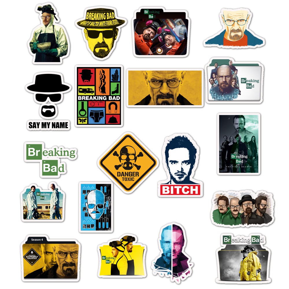 50PCS Breaking Bad Waterproof Sticker  Movie For Luggage Car Guaitar Skateboard Phone Laptop Bicycle Motor Stickers