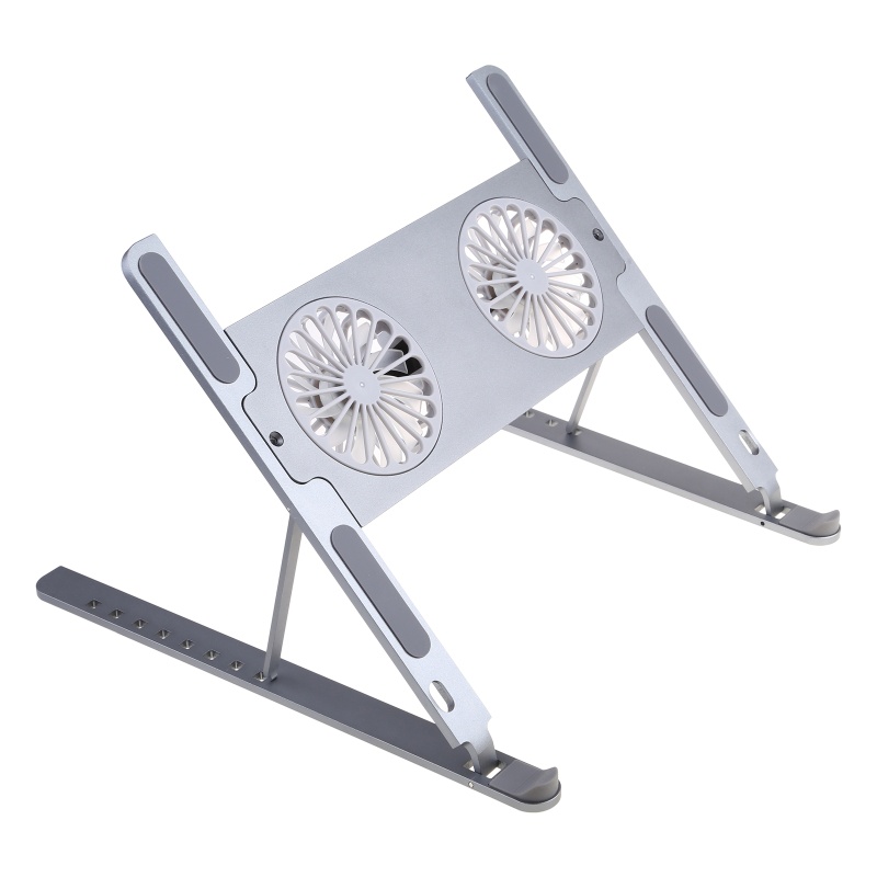 Giá Đỡ Laptop Tăng Chiều Cao Kèm 2 Quạt Tản Nhiệt Tùy Chỉnh Tiện Dụng