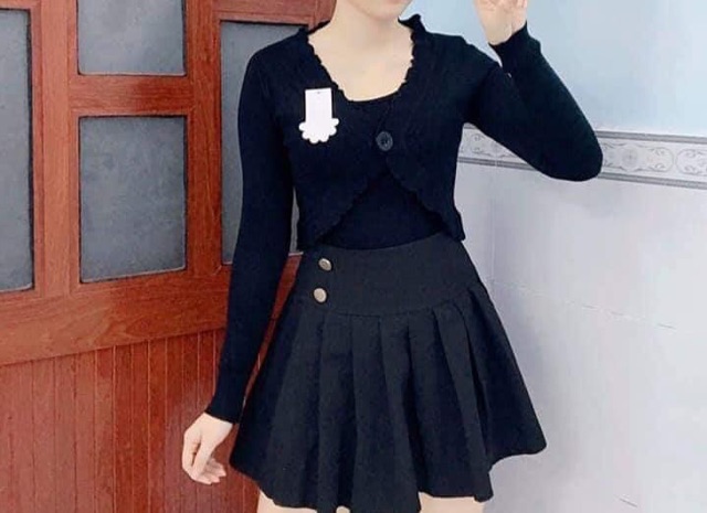 Áo khoác len dáng lửng