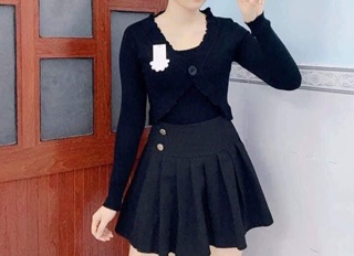 Áo khoác len dáng lửng