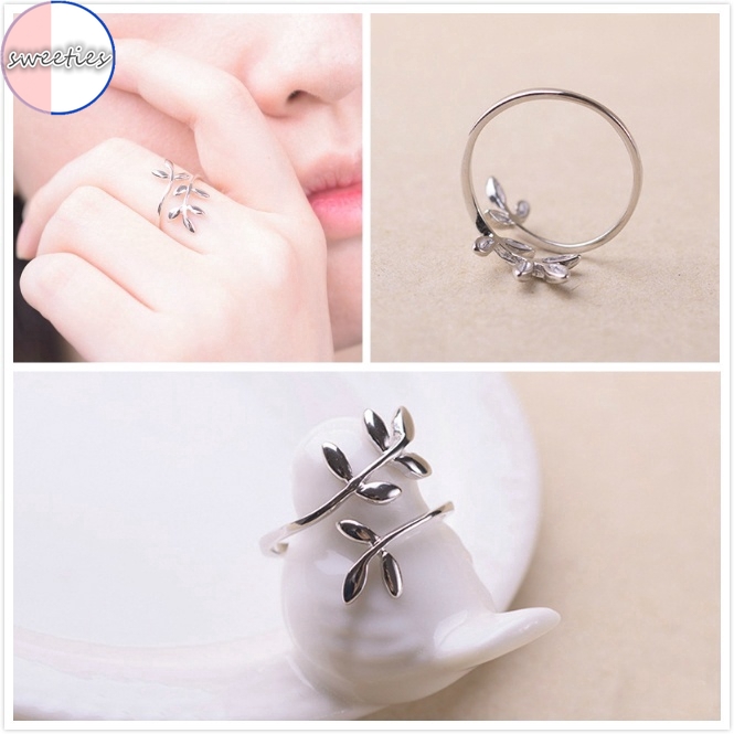 Nhẫn hình chiếc lá thiết kế thời trang làm đẹp cho nữ
