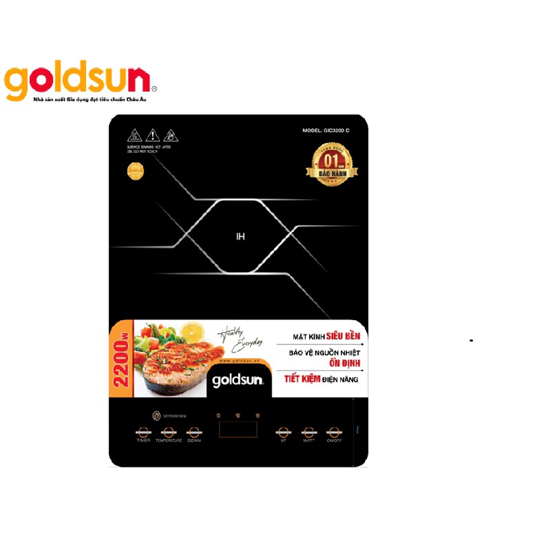 [Mã ELTECHZONE giảm 5% đơn 500K] Bếp điện từ đơn Goldsun GIC3200-D Bảo hành 12 tháng