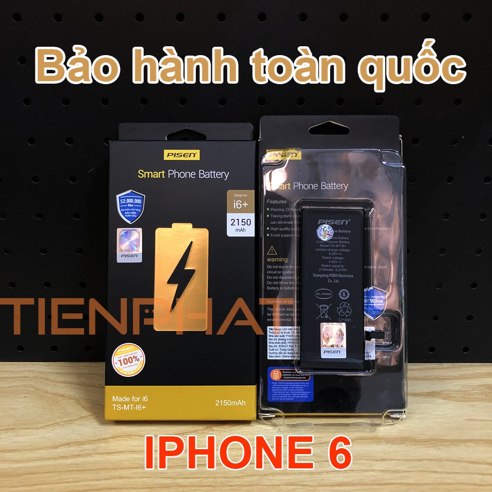 Pin iPhone 6 - Dung Lượng Cao 2150 mAh - Chính hãng Pisen