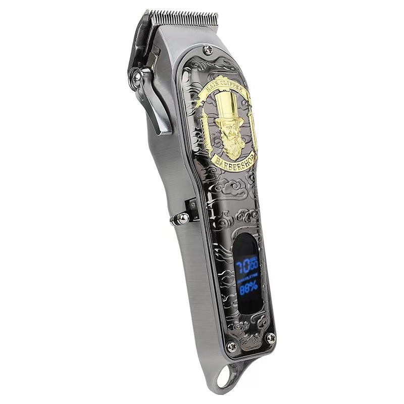 Tông Đơ Cắt Tóc Chuyên Nghiệp Không Lõi Có Đèn LED Vàng Khắc Hình Rồng Có Thể Sạc Lại Cho Nam
