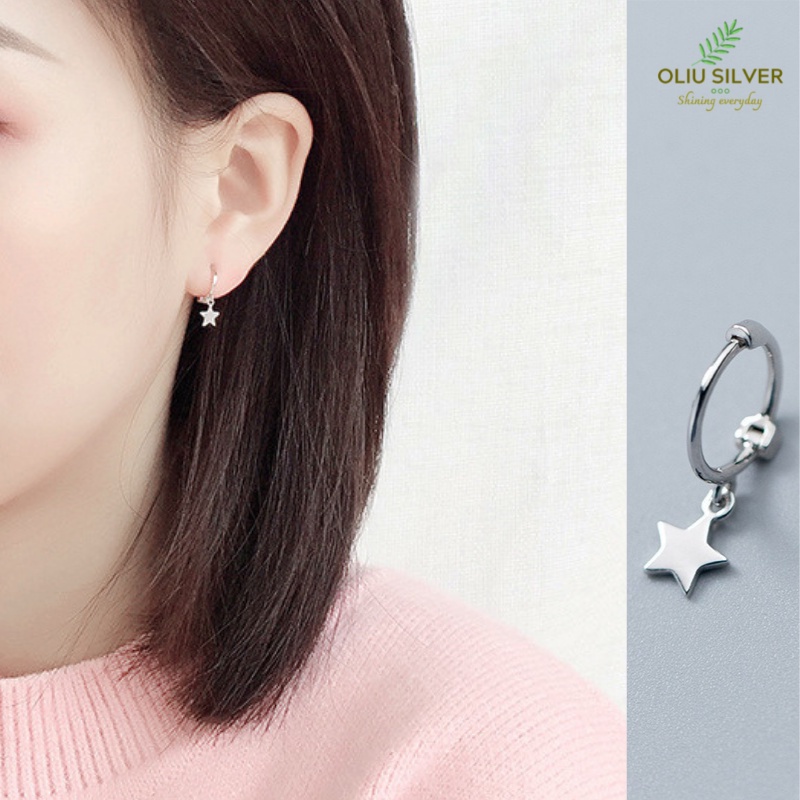 Bông Tai Bạc S925 Khoen Tròn Nhí Mini Hoop Trái Tim – Ngôi Sao Trẻ Trung Cá Tính | Khuyên Tai Nữ Trang Sức Bạc 925