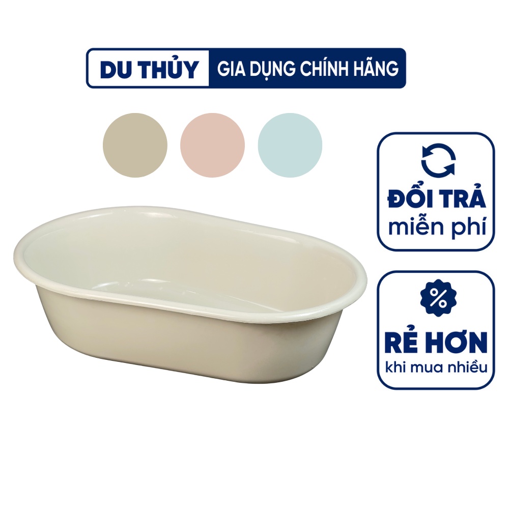 Thau tắm bé màu pastel be, hồng, xanh thích hợp cho bé dưới 1 tuổi chất liệu nhựa PP an toàn cho sức khỏe
