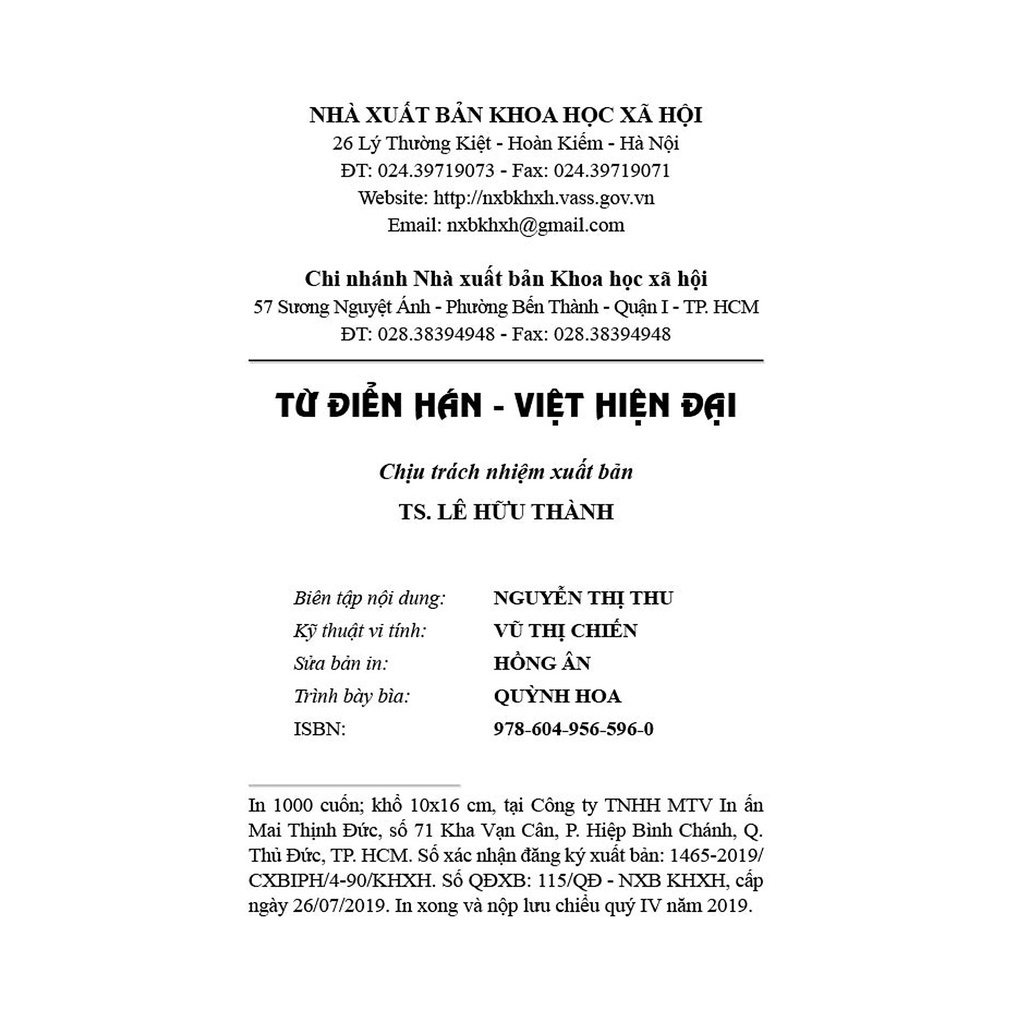 Sách - Từ Điển Hán Việt Hiện Đại