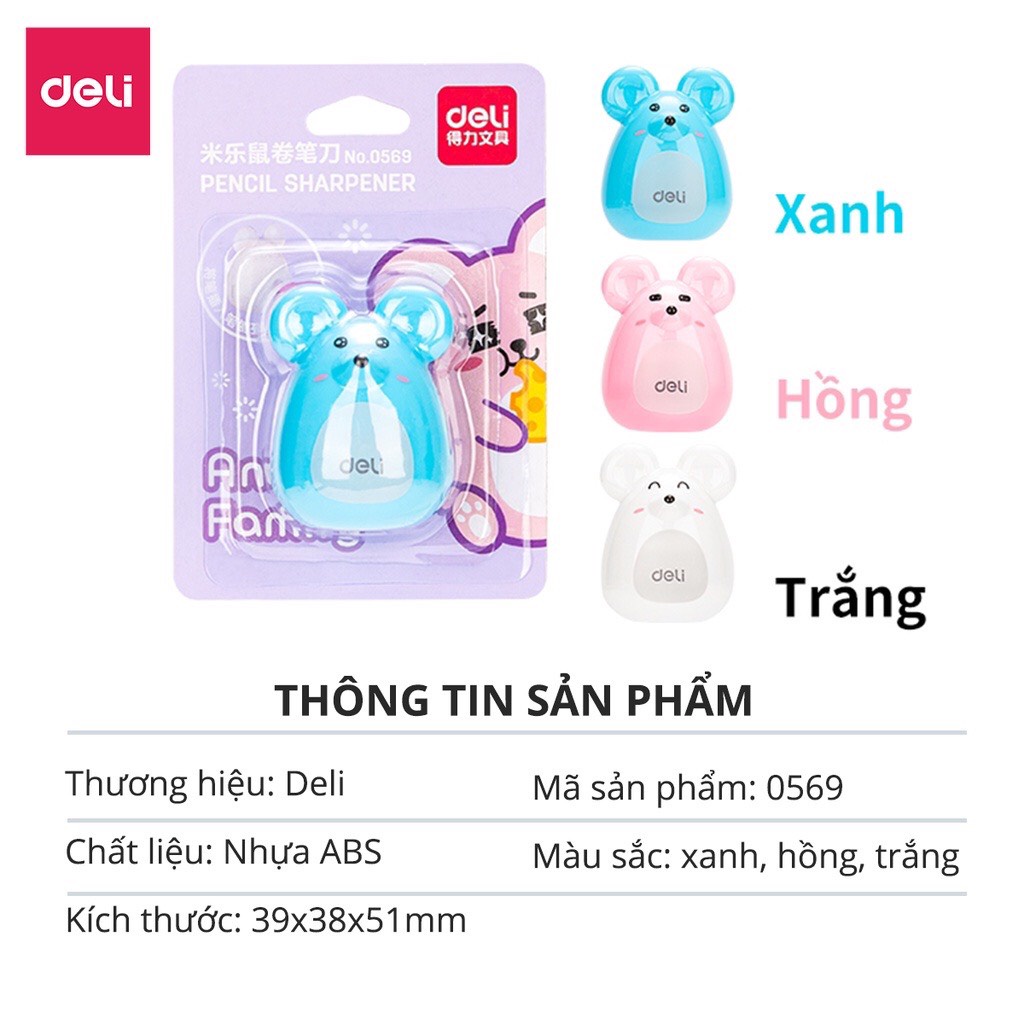 Gọt chì Deli Hình chú chuột - E0569 - Gọt bút chì Deli cao cấp - MIYABI STORE