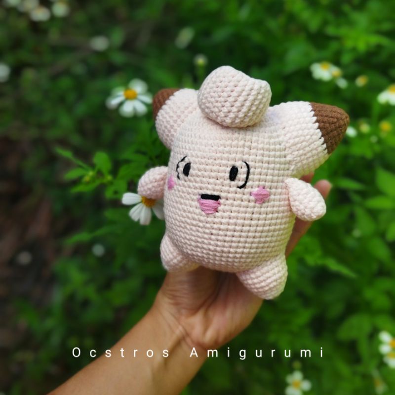 Thú nhồi bông Pokemon Clefairy bằng len handmade - Đồ chơi an toàn Amigurumi