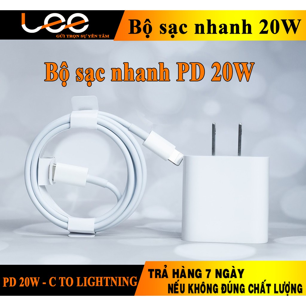 Bộ sạc nhanh iphone 20W - Sử dụng cho IPhone 12/12Promax/11 Pro Max/ 11 Pro/ X/ XS Max/ 8/ 8 Plus/ 7/ 7Plus ipad