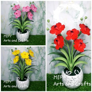 HOA ĐẤT SÉT: Chậu hoa lan vanda