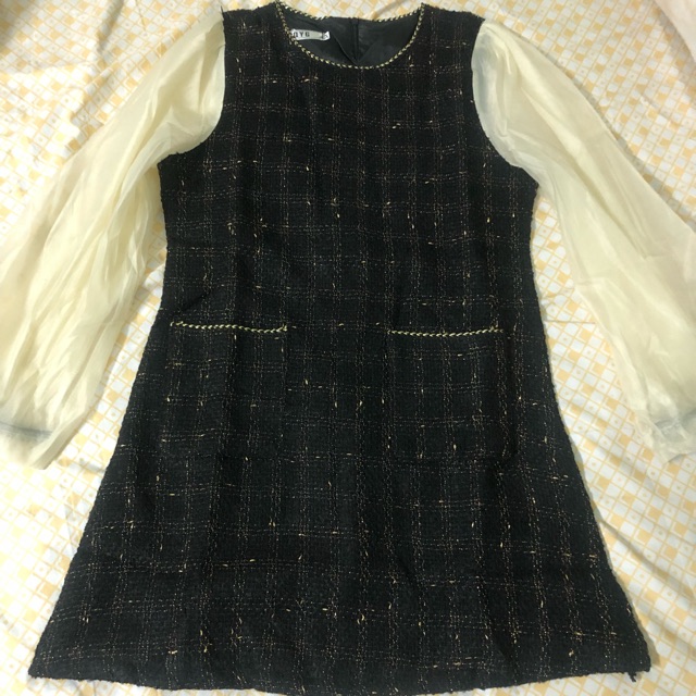 Váy dạ tweed tay bồng | BigBuy360 - bigbuy360.vn