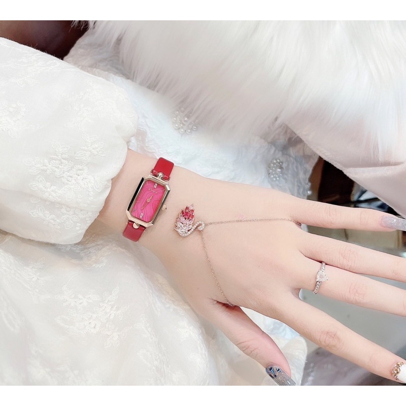 Đồng hồ nữ Davena Mặt chữ Nhật .