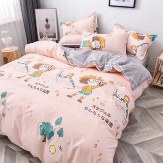 Ga Giường (Hình Thật) Chần Bông Cô Gái Cam Xám Cute Cotton M2*2M-M4*2M- M6*2M-M8*2M