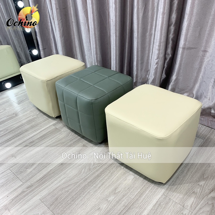 Đôn Vuông Da, Ghế Đôn Sofa Hình Vuông Đủ Màu Size 35-35 (Hàng Có Sẵn)