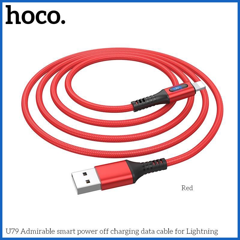 Cáp Sạc Tự Ngắt Thông Minh Hoco U79 Hỗ Trợ Sạc Nhanh cho Iphone - Micro usb - Type C Dài 1.2M Bảo Hành 3 Tháng