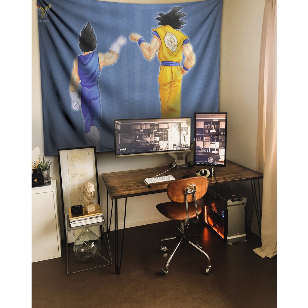 Tranh Vải Decor Dragonball Chất Liệu Lụa Cao Cấp - Tặng Kèm Đèn Led