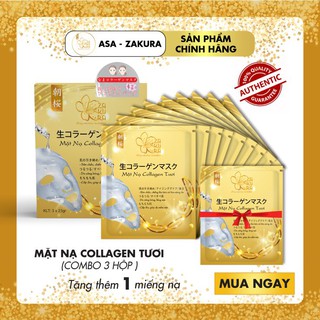 Combo 9 Túi Mặt Nạ Collagen Tươi dưỡng da Nhật Bản chống lão hóa, trắng sáng da - Tặng 1 Túi Mặt Nạ Collagen Tươi