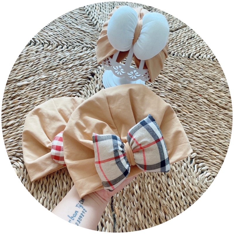 Mũ vải sang chảnh cho bé( 4-7kg.6-10kg)