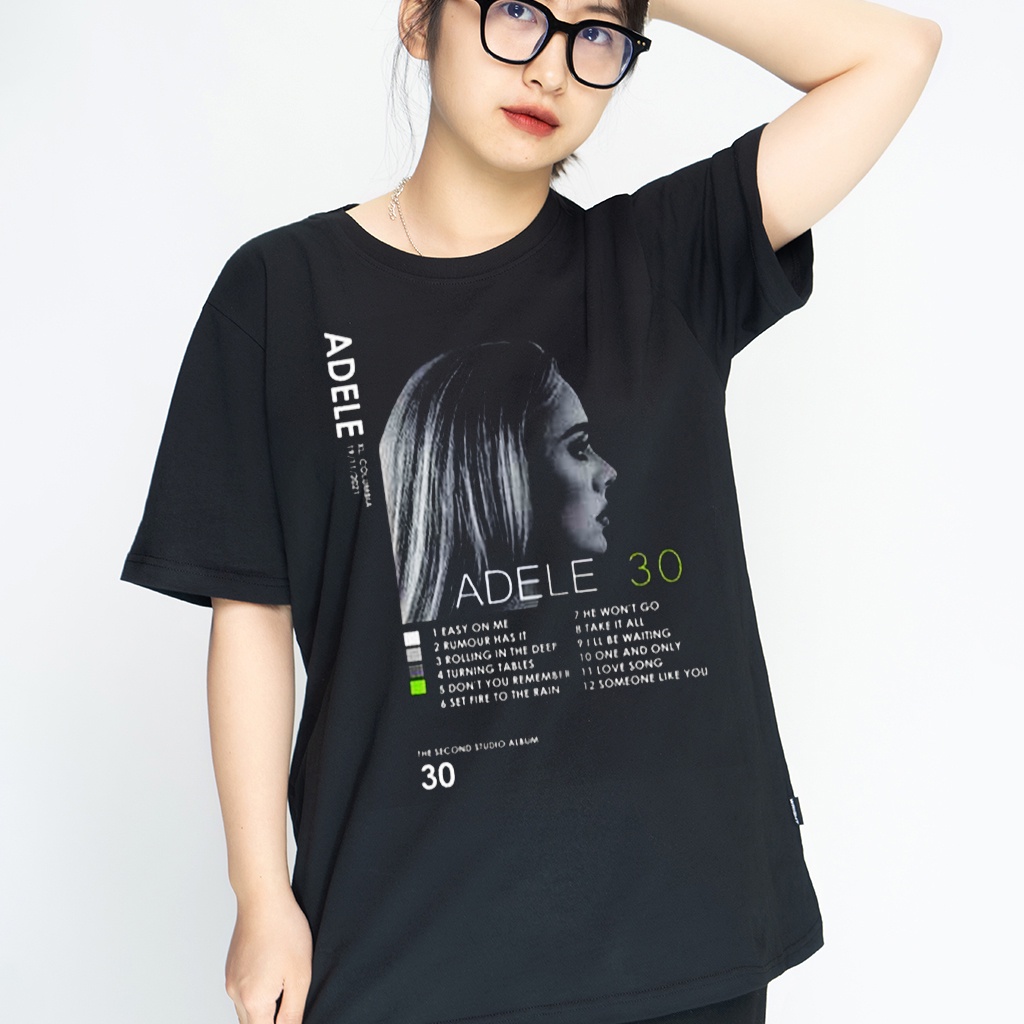 Áo thun Adele Album 30 wright ca sĩ cotton tay ngắn phong cách streetwear âu mỹ