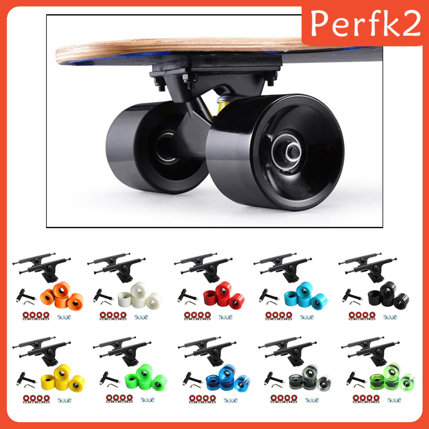 [PERFK2]Skateboard Trucks 7'' Bearings Longboard Wheel Roller T-Tool