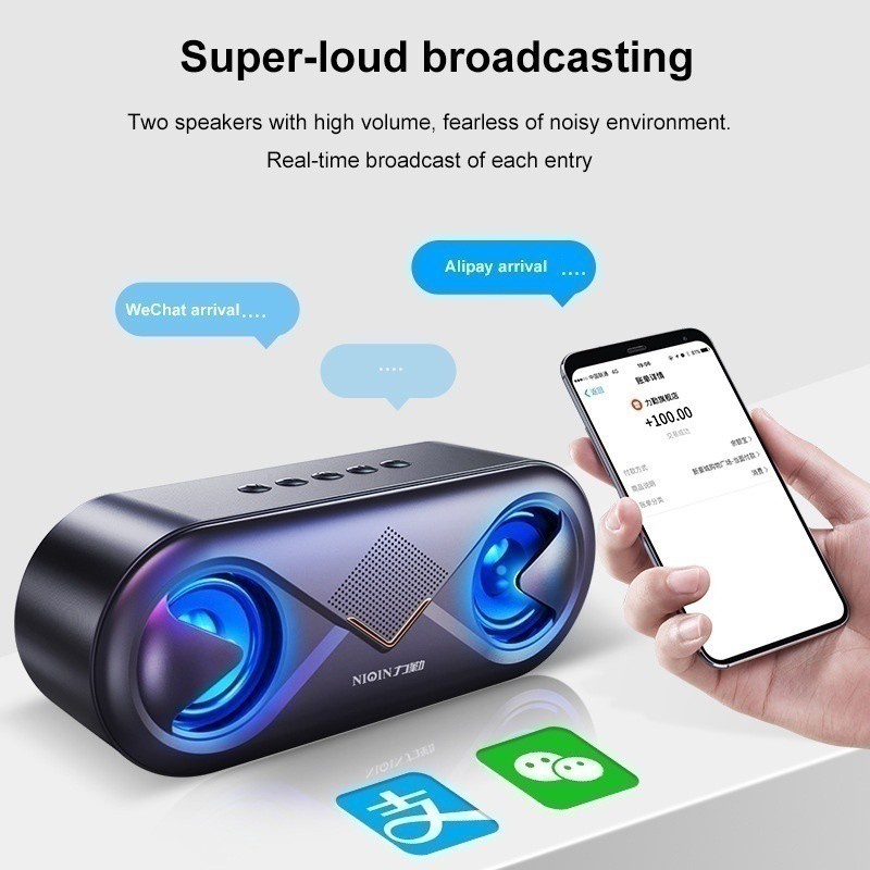 Loa bluetooth mini NIQIN S6 bluetooth 5.0 cao cấp, loa mini không dây có đèn led âm thanh siêu trầm ấm -dc3535