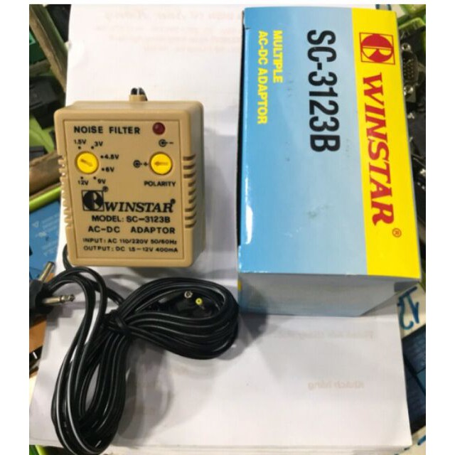 CHÍNH HÃNG Bộ đổi nguồn Winstar 110 v/220 v ra từ 1.5 v&gt;12 vDc đa năng