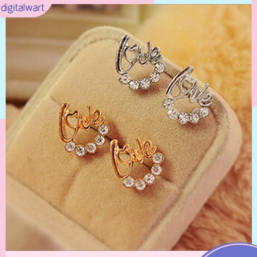 Đôi khuyên tai đính đá giả xinh xắn cho nữ