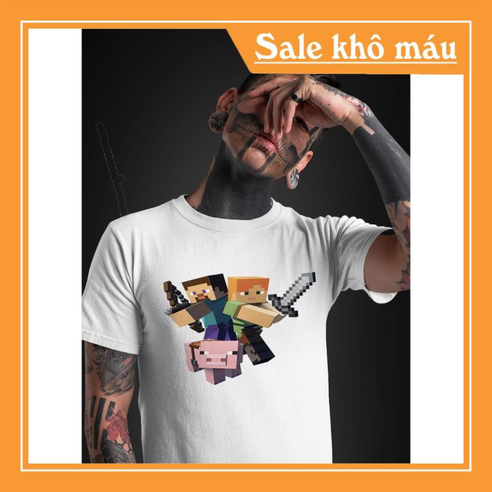 ÁO MINECRAFT- Áo thun in hình Nhân vật minecraft cực chất