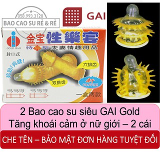 Bao cao su siêu GAI tăng khoái cảm nữ giới Gold Bao loại 2 cái
