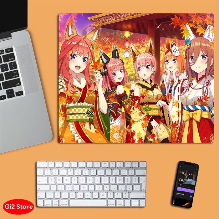 Lót chuột anime Gotoubun no Hanayome - Nhà Có 5 Nàng Dâu cỡ nhỏ size 20x24, in 3D đẹp siêu rẻ
