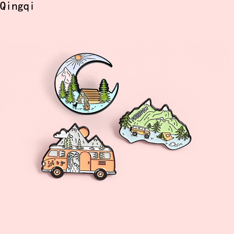 Ghim cài áo Miss Zoe kiểu họa tiết phong cách du lịch độc đáo