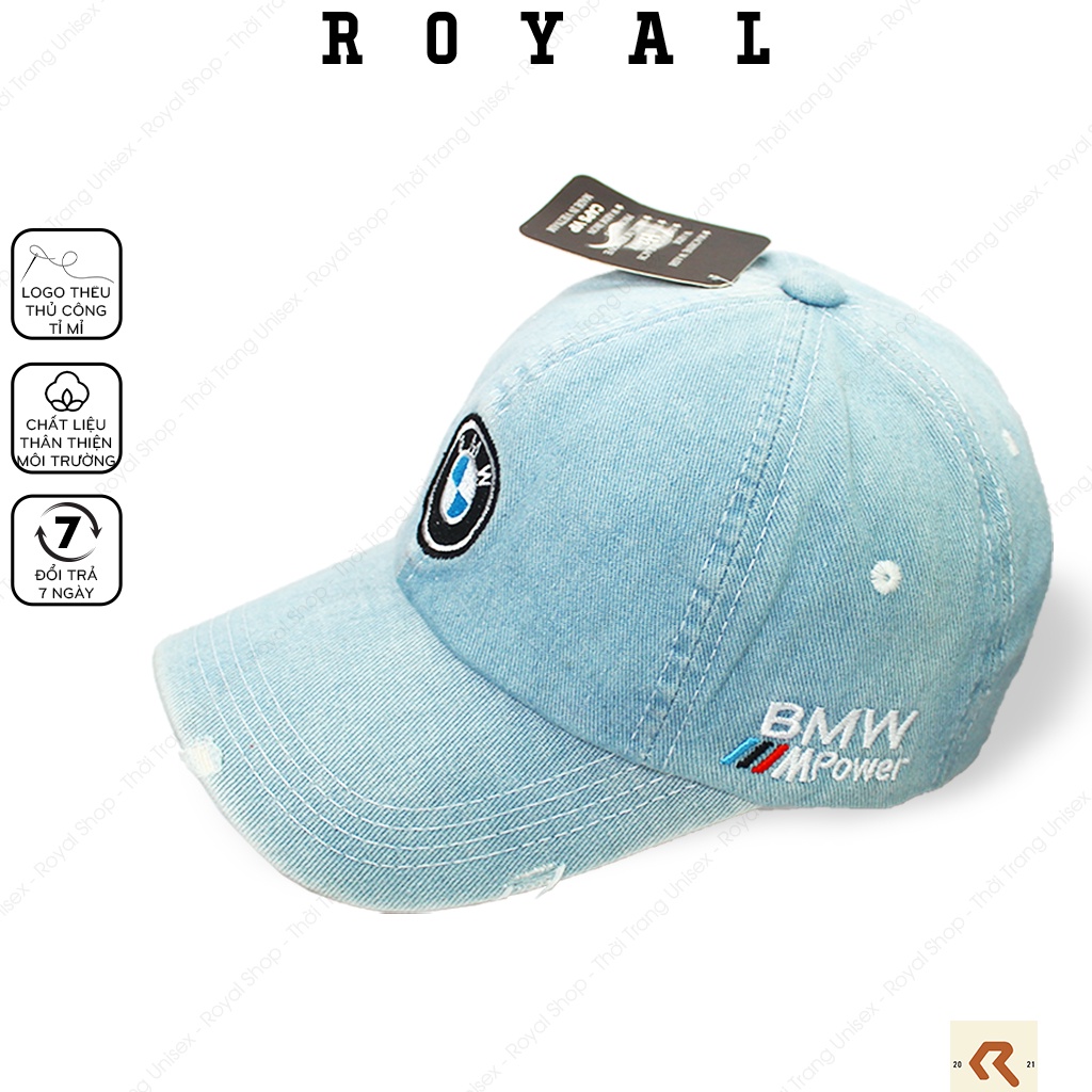 Mũ Lưỡi Trai Nón Lưỡi Trai Nam Nữ Jeans Logo Xe Audi Bmw Mercedes Vải Denim Nón Kết - Royal Caps