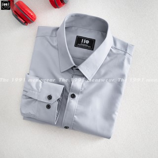 Sơ Mi Trơn Nam Ghi Sáng Hàng VNXK [Vải Cotton Lụa Cao Cấp]