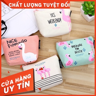 Ví nữ mini đựng tiền Chim hồng hạc CUTE  - Ví đựng tiền mini cute