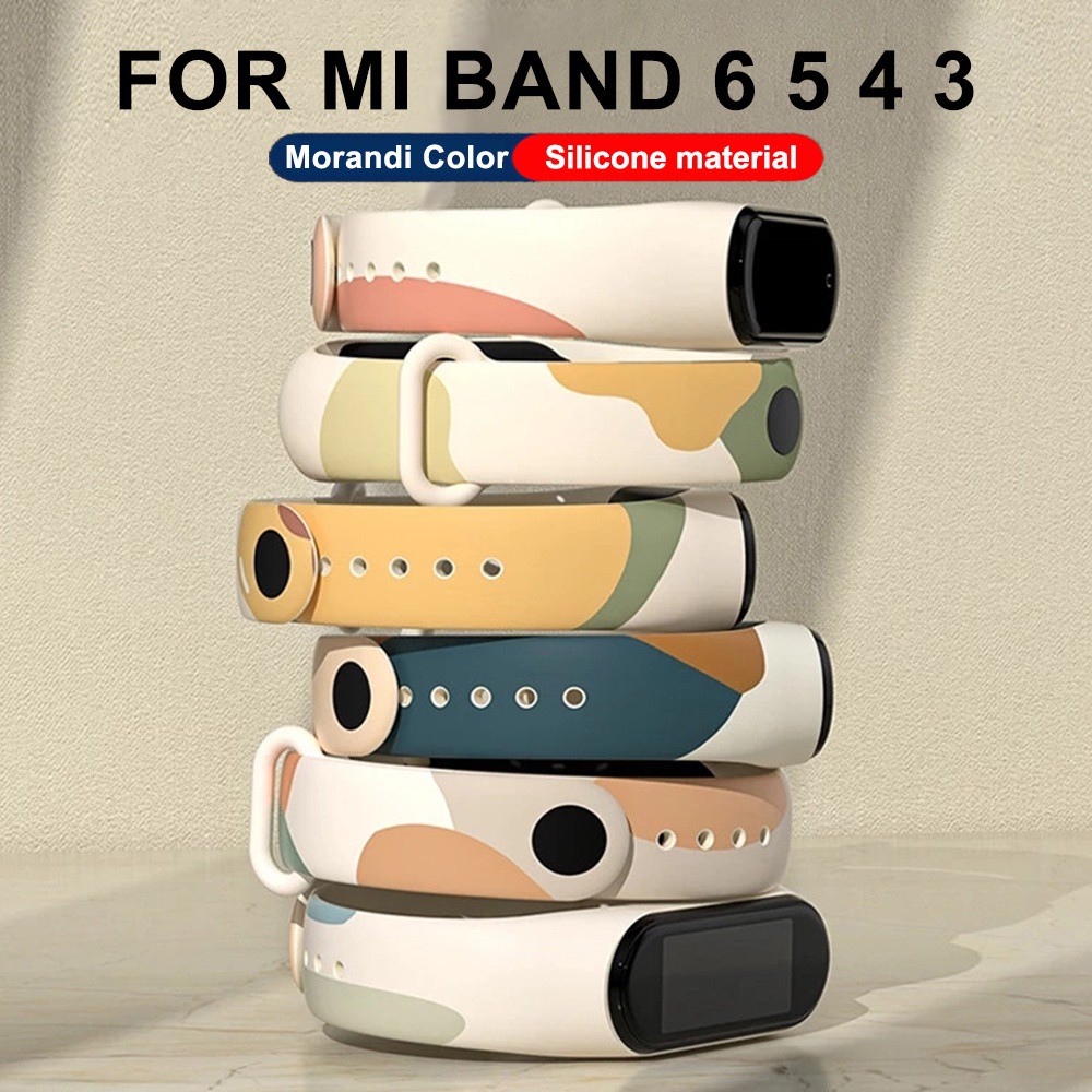 Dây đeo silicon thay thế cho đồng hồ Xiaomi Mi Band 6 5 4 3 Mi Band 5 Mi Band 3 +