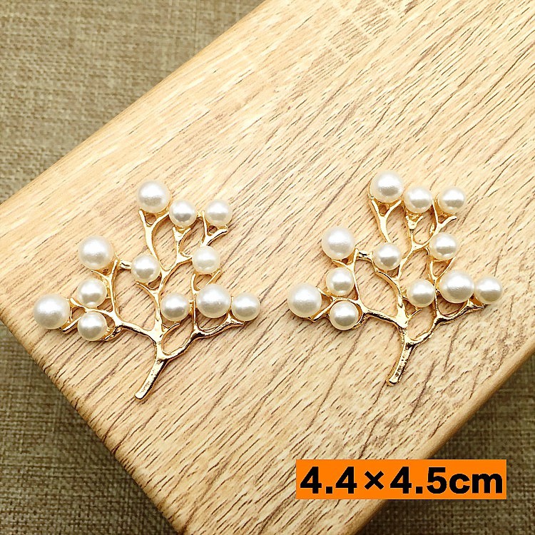 Cành Hoa Hạt Trai 4.5 *4.6 cm - Phụ kiện đính túi ví, nơ, hoa cài áo Handmade