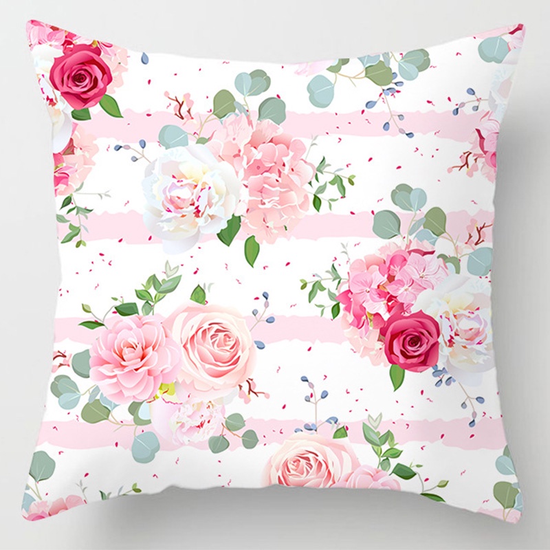 Vỏ Gối 45X45Cm In Họa Tiết Màu Hồng Dễ Thương Trang Trí Nhà Cửa