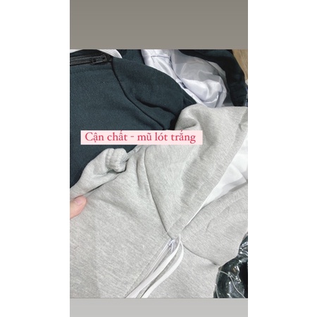 ÁO khoác HODDIE NỈ trơn TAY BỒNG  UNISEX  [FREESHIP] Jacket  khóa kéo có mũ ulzzangg form rộng màu ĐEN | XÁM | XANH