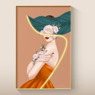 Tranh Treo Tường Tráng Gương Cô Gái Nghệ Thuật Decor SPA/Nail MI Thẩm Mỹ Shop Làm đẹp chụp ảnh Phòng Khách/ Ngủ